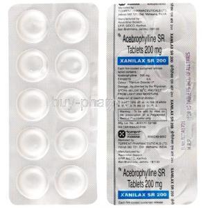 Xanilax SR 200, Acebrophylline 200 mg, Torrent Pharmaceuticals Ltd, Blisterpack