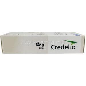 Credelio, Lotilaner 450mg for Dogs (11 kgs-22 kgs) 6 chewable tablets, Elanco GmbH, Box side view