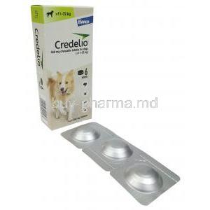 Credelio, Lotilaner 450mg for Dogs (11 kgs-22 kgs) 6 chewable tablets, Elanco GmbH, Box, Blisterpack
