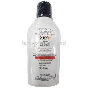 Salisia KT Shampoo, Ketoconazole 2% wv,Salicylic Acid 2% wv, Shampoo 75 mL, Ajanta Pharma, Bottle information