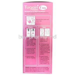 Tugain Eva Solution, Minoxidil 5%, Solusion 60 mL, Cipla, Box information, Direction for use