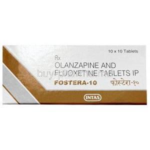 Fostera 10, Fluoxetine 20 mg / Olanzapine 10 mg, Intas Pharmaceuticals, Box front view