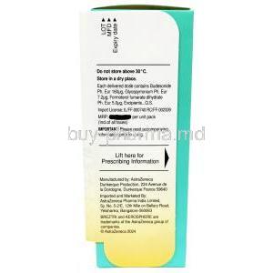 Breztri Aerosphere, Glycopyrrolate 7.2 mcg /Formoterol 5 mcg/ Budesonide 160 mcg, 120 Inhalation, AstraZeneca India, Box information, Storage
