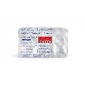 Oleanz 10, Olanzapine 10 mg Tablet, blister pack description