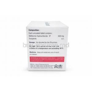 Dailymet 500, Metformin 500 mg, Prevego, Packaging information