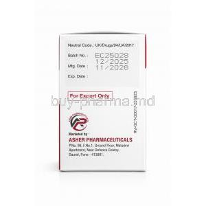 Oseltash, Oseltamivir 75 mg, Asher Pharmaceuticals, Box information, Mfg date, Exp date