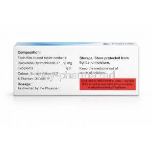 Raloforce, Raloxifene 60 mg,Fortune Healthcare Pvt., Ltd, Box information, Composition, Storage