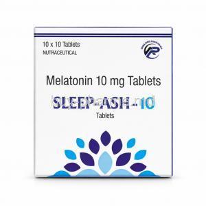 Sleep-Ash 10, Melatonin 10 mg, Asher Pharmaceuticals, Box front view