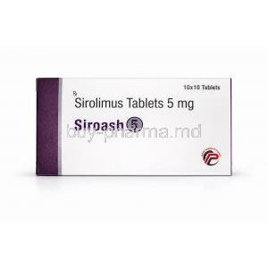 Siroash-5, Sirolimus (Rapamycin)5 mg, Asher Pharmaceuticals, Box front view