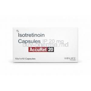 AccuRet 20, Isotretinoin 20 mg,WinLife Pharma, Box front view