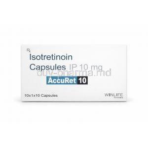 AccuRet 10, Isotretinoin 10 mg,WinLife Pharma, Box front view