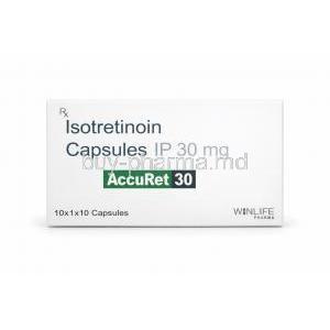AccuRet 30, Isotretinoin 30 mg,WinLife Pharma, Box front view