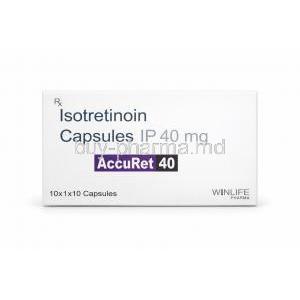 AccuRet 40, Isotretinoin 40 mg,WinLife Pharma, Box front view