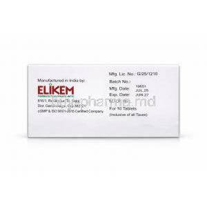Elixetine-25, Atomoxetine 25 mg, Elkem Healthcare, information, Mfg date, Exp date