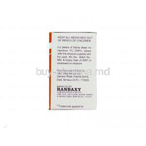 Ranceff 250, Generic  Rocephin,   Ceftriaxone Injection Manufacturer Information
