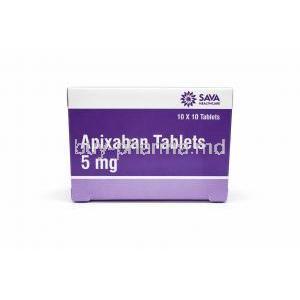 Apixaban Tablets 5mg (SAVA), Box side
