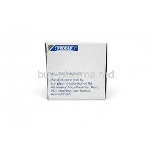 Prodep, Fluoxetine 20mg, Sun Pharma, Box informatin, Manufacturer