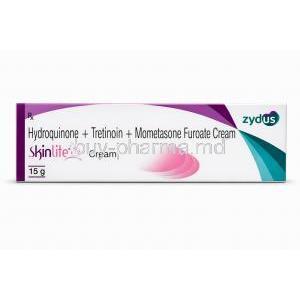 Skinlite Cream, Hydroquinone, Tretinoin and Mometasone 15g (Zydus), Box front view
