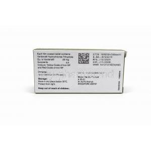 Savitra-20, Vardenafil 20 mg, Vista Pharma, Box information