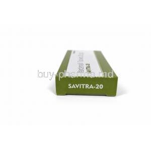 Savitra-20, Vardenafil 20 mg, Vista Pharma, Box side view-1