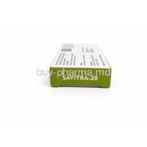 Savitra-20, Vardenafil 20 mg, Vista Pharma, Box side view-2