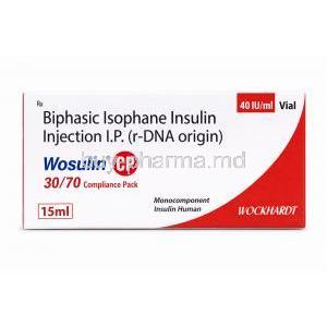 Wosulin CP 30/70 Insulin Injection 15ml, Box front view