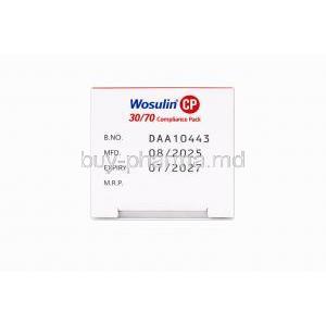 Wosulin CP 30/70 Insulin Injection 15ml, Box side detailes