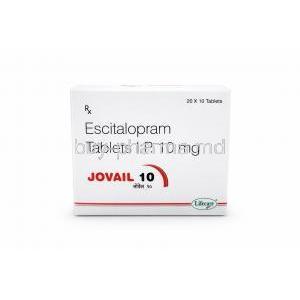 Jovail-10, Escitalopram 10 mg, Lifecare Neuro Products Limited, Box front view