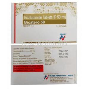 Bicatero, Bicalutamide 50mg, Hetero Drugs Ltd, Box