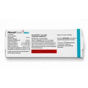 Noveltreat Pen Injection, 2 single dose prefilled pens of 2.4 mg 0.75mL, Sun Pharma, Box information
