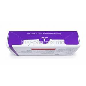 Noveltreat Pen Injection, Semaglutide, 2 single dose prefilled pens of 0.25 mg 0.5mL, Sun Pharma, Box bottom view