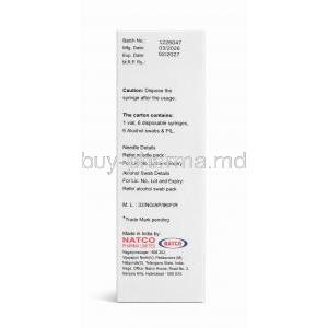 Semanat Injection, Semaglutide 2 mg 1.5 mL (0.25 mg or 0.5 mg), Multiple Dose vial (Once weekly), Natco Pharma, Box information, Mfg date, Exp date