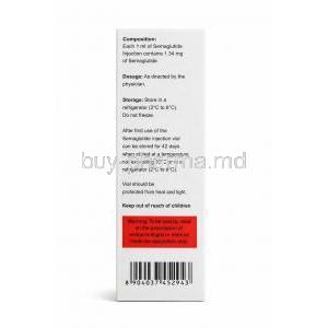 Semanat Injection, Semaglutide 4 mg 3 mL (1 mg), Multiple Dose vial (Once weekly), Natco Pharma, Box information, Warning
