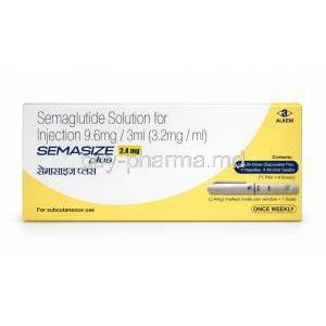 SemaSize Plus Pen Injection,9.6 mg/ 3mL(3.2mg/ mL),Alkem Laboratories Ltd, Prefilled Pen Injection, Box front view
