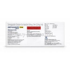 SemaSize Plus Pen Injection,9.6 mg/ 3mL(3.2mg/ mL),Alkem Laboratories Ltd, Prefilled Pen Injection, Box information