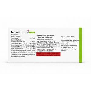 Noveltreat Pen Injection, 2 single dose prefilled pens of 1.7 mg 0.75mL, Sun Pharma, Box information