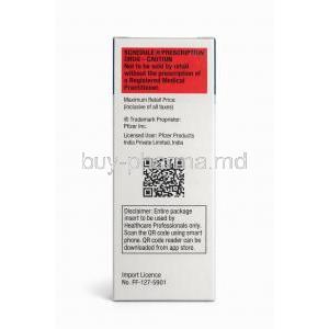 Solu-Medrol Injection 500 mg, Methylprednisolone 500 mg, Pfizer, Box information, QR code