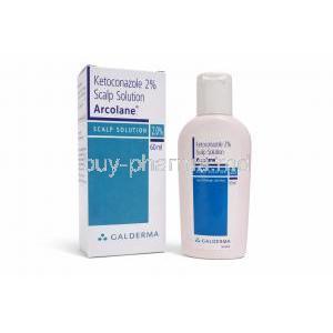 Arcolane, Ketoconazole 2% Scalp Solution, Box & Bottle