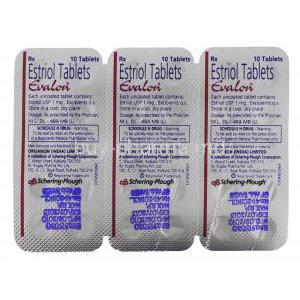 Evalon,  Estriol Tablets Packaging