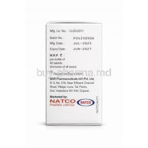 Tucanat, Tucatinib 150mg, Box side information