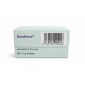 Sandrena Gel, Estradiol 0.1%, Sachet 1 box (28 X 1 g),Orion Pharma, Box information, Contents