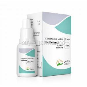 Luliconaz Lotion, Luliconazole 1%, Lotion 30 mL, Healing Pharma India Pvt Ltd, Box, Bottle