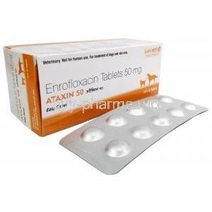 Ataxin Chewable, Enrofloxacin 50mg, SAVA Healthcare Limited, Box, Blisterpack