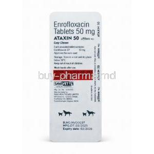 Ataxin Chewable, Enrofloxacin 50 mg, SAVA Healthcare Limited,Blisterpack information
