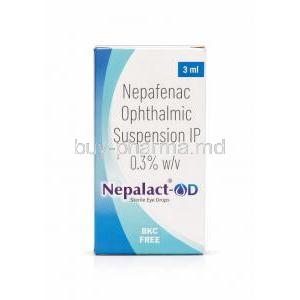 Nepalact OD Eye Drop, Nepafenac 0.3%, Eye Drop 3 mL(BCK Free), Sun Pharma, Box front view