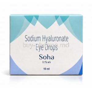 Soha Eye Drop, Sodium Hyaluronate 0.1%, Eye Drop 5mL, Sun Pharma, Box Back view