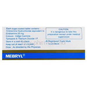 Mebryl,  Embramine Tablet Composition