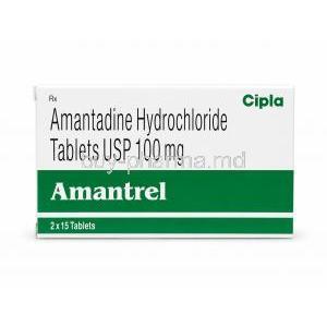 Amantrel, Amantadine 100mg, Tablet, Box front view