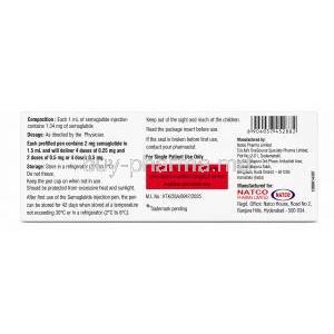 Semanat Auto Pen Injection, Semaglutide 2mg/1.5mL (1.34 mg/ mL), Prefilled Pen Injection, Natco Pharma, Box information