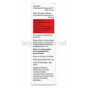 Flixonase Innospray, Fluticasone 0.05%, Nasal Spray (CFC Free), GSK, Box Information